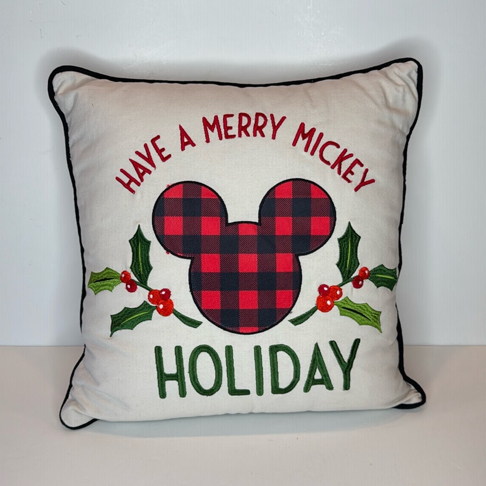Disney holiday pillow